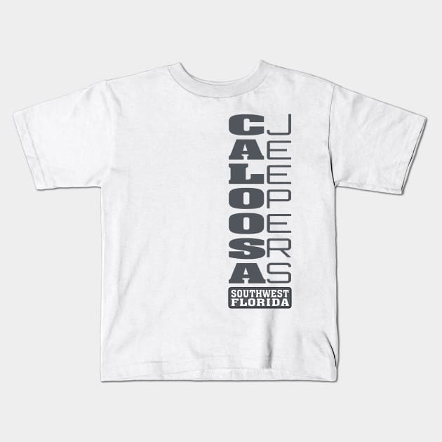 Charcoal Vertical Logo Kids T-Shirt by Caloosa Jeepers 